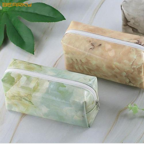 Durable and easy-to-clean marble cosmetic pouch for daily professional use